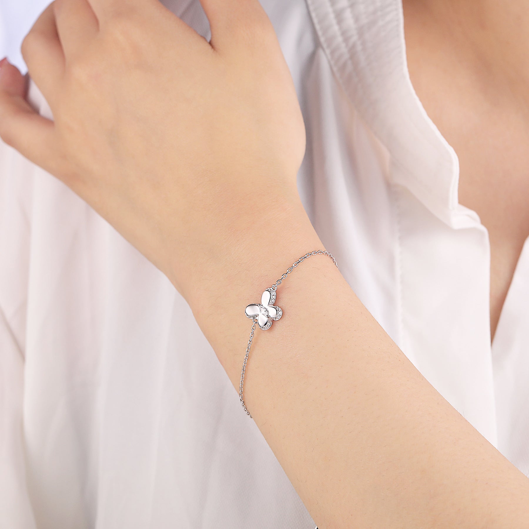 925 Silver Butterfly Ring Necklace Earrings Bracelet