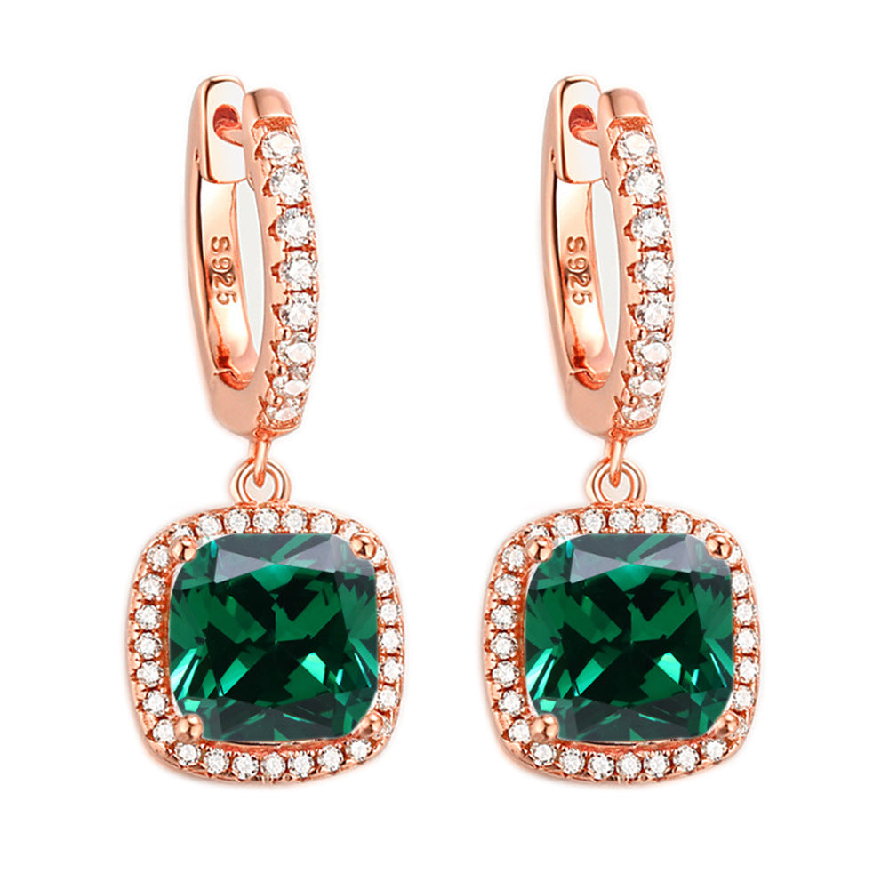 925 Silver Zirconia Hoop Earrings