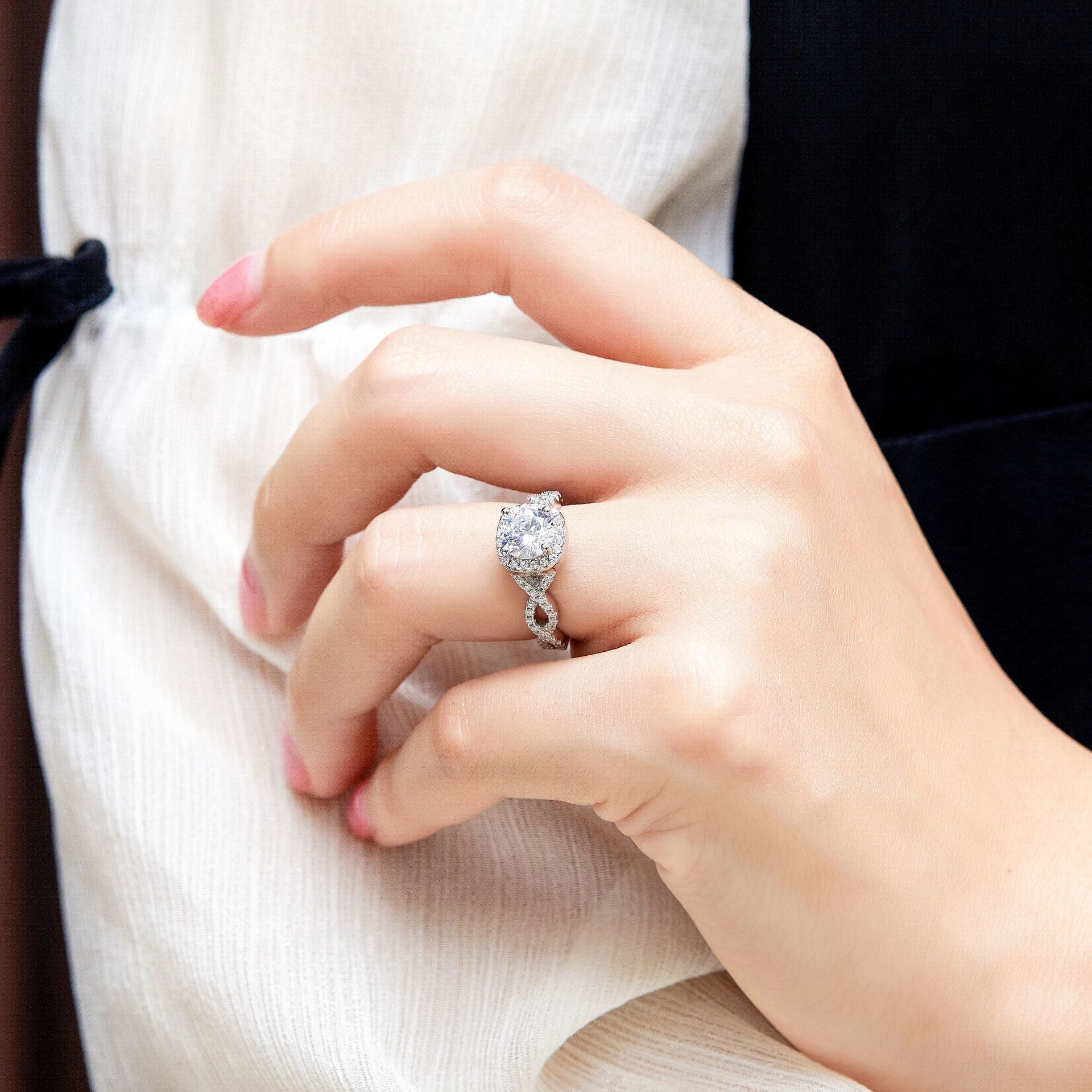 925 Silver Twist Crossover Ring
