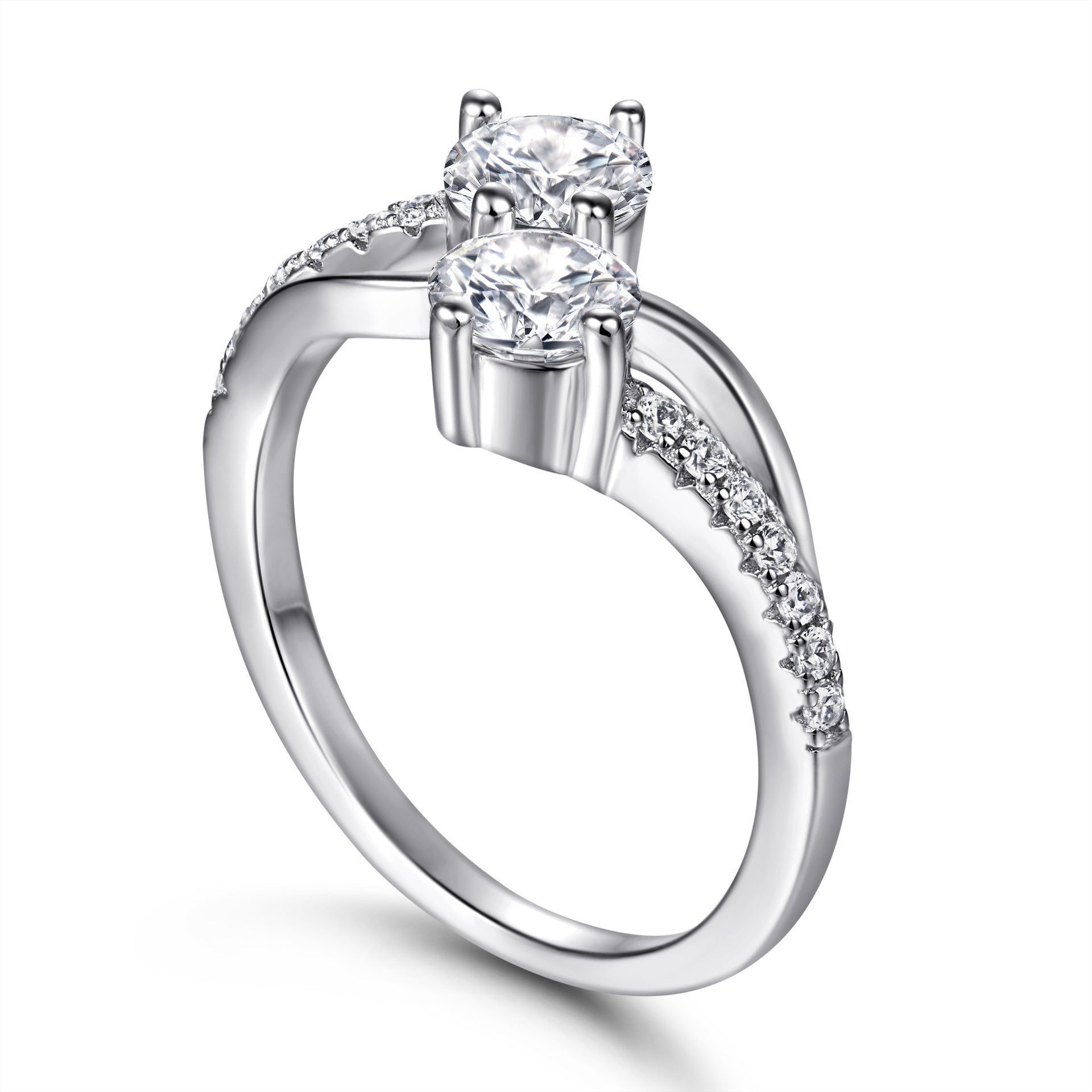 925 Silver Figure 8 Micro-Pavé Ring