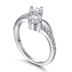 925 Silver Figure 8 Micro-Pavé Ring