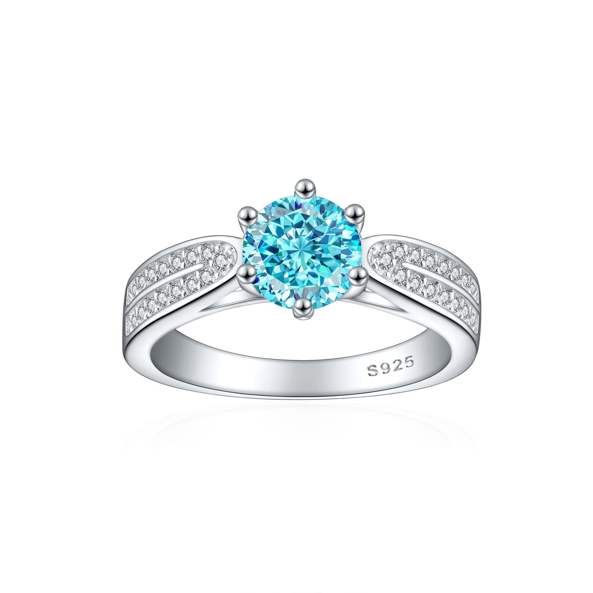 925 Silver 1.2ct Round Ice Halo Ring