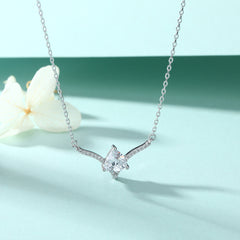 S925 Silver Triangular Zircon Deer Pendant Necklace