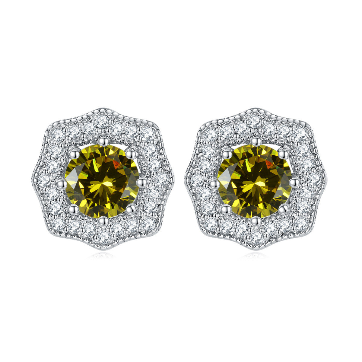 925 Silver Star Flower Studs