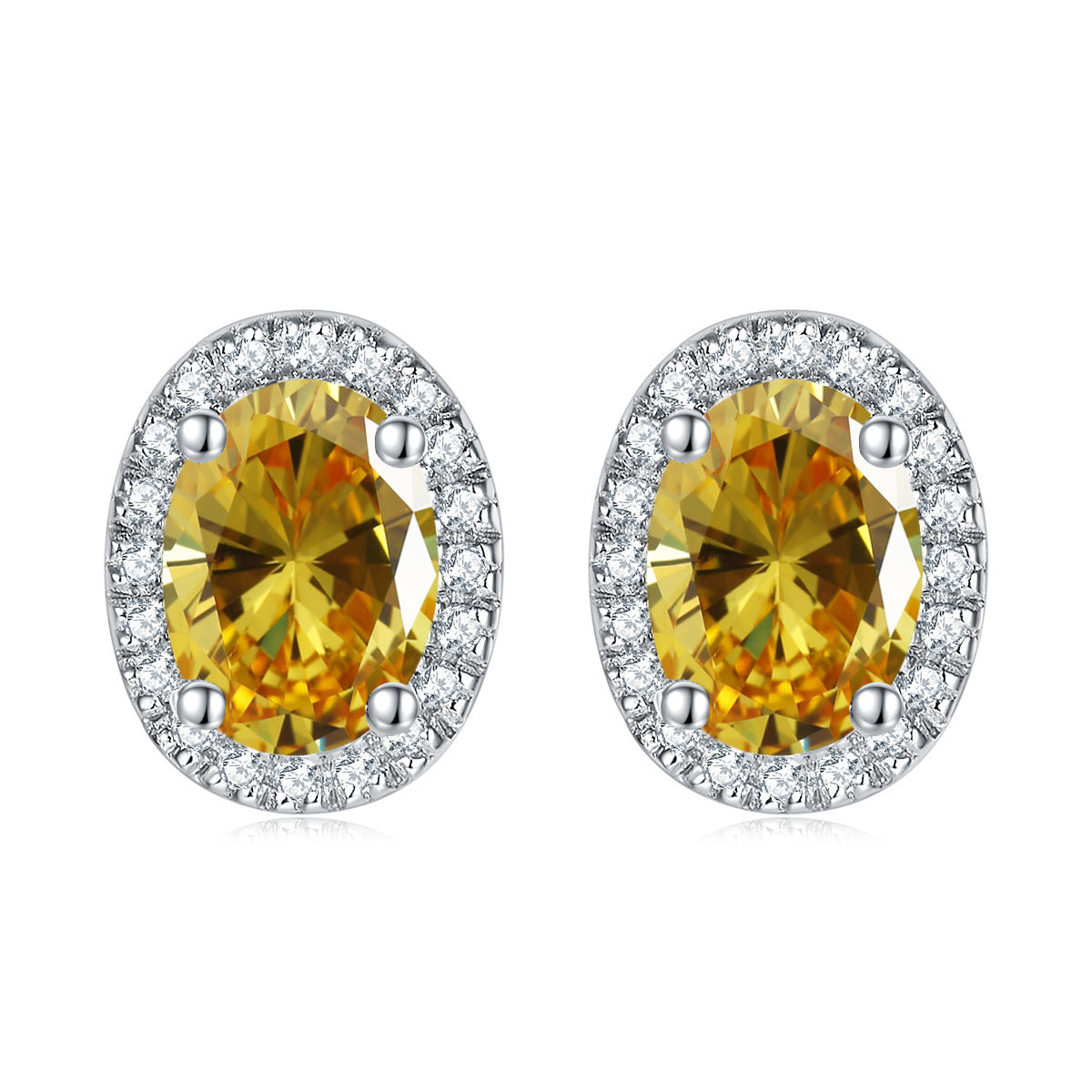 S925 Silver Birthstone Zircon Stud Earrings