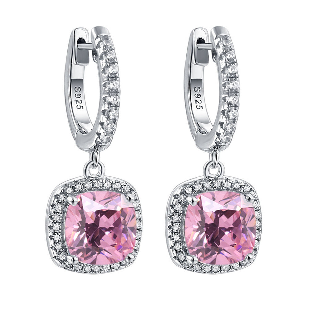 925 Silver Zirconia Hoop Earrings