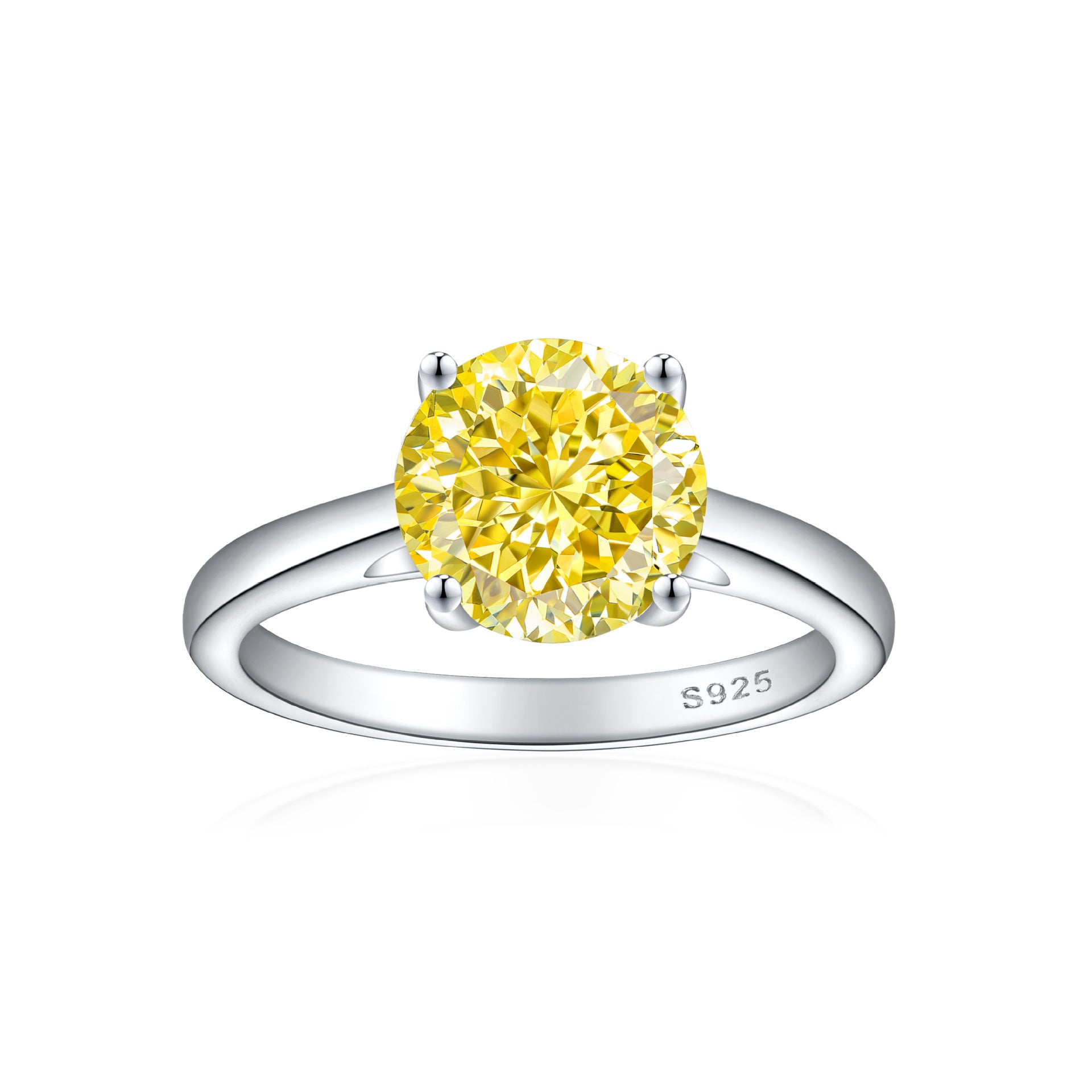 925 Silver 2ct Round Flame Ice Ring
