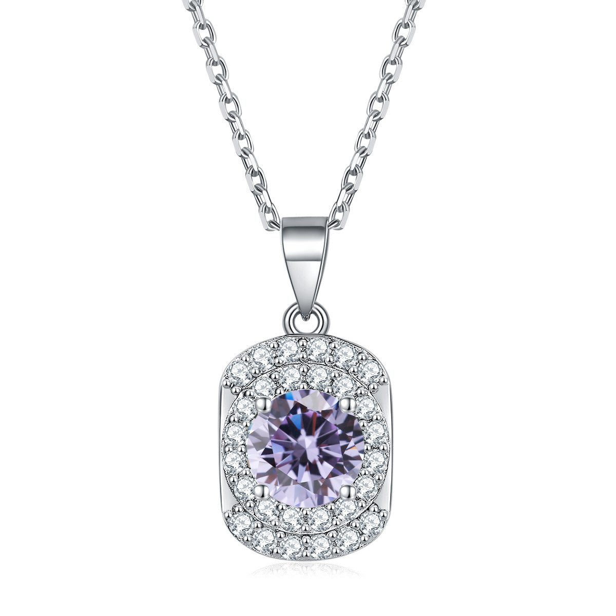 S925 Silver Natural Gemstone Zircon Pendant Necklace