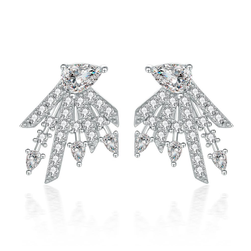 S925 CZ Dangle Earrings - Luxe Silver Studs