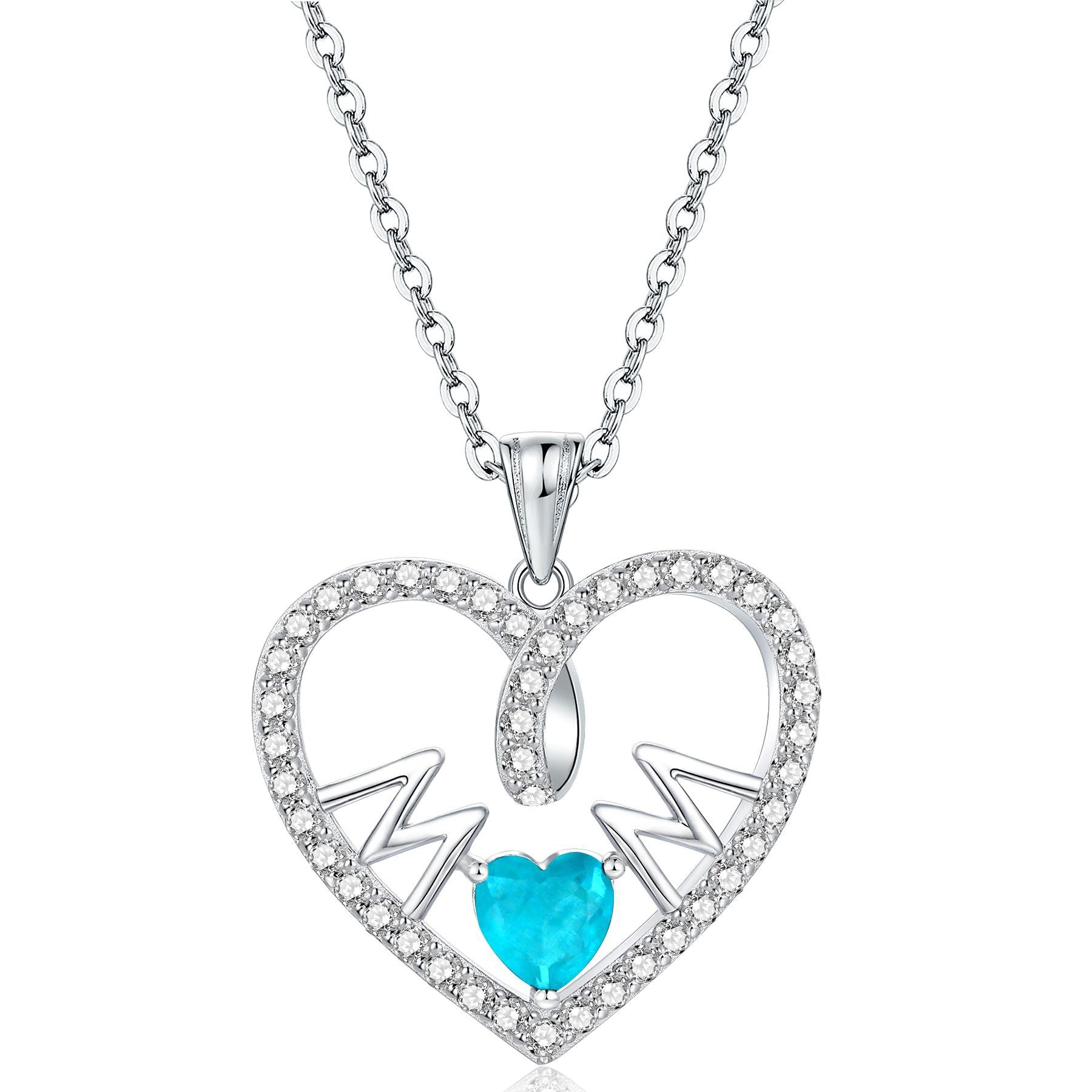 S925 Silver 5A Zircon Heart Necklace