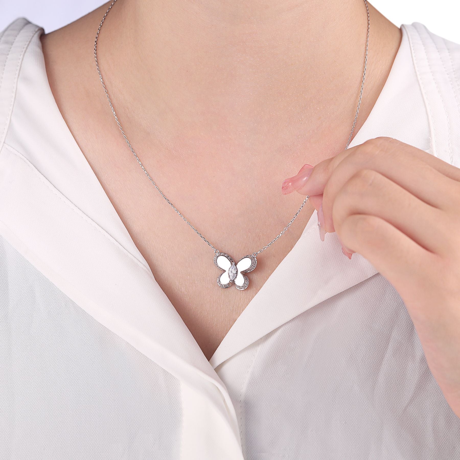 925 Silver Butterfly Ring Necklace Earrings Bracelet