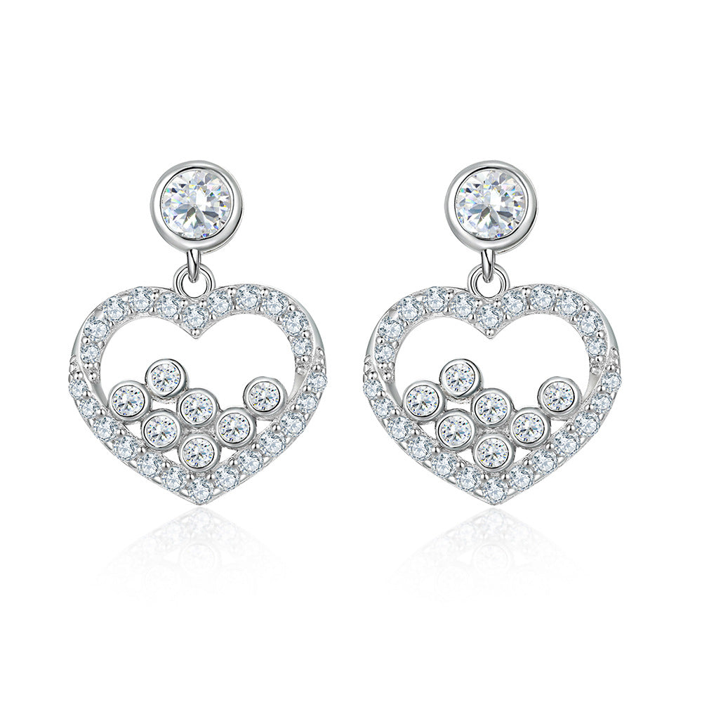 2025 S925 Silver Heart Stud Earrings