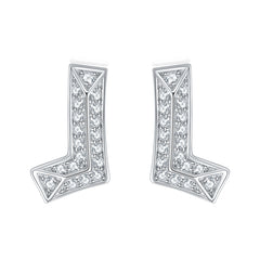 S925 Silver L-Letter Stud Earrings