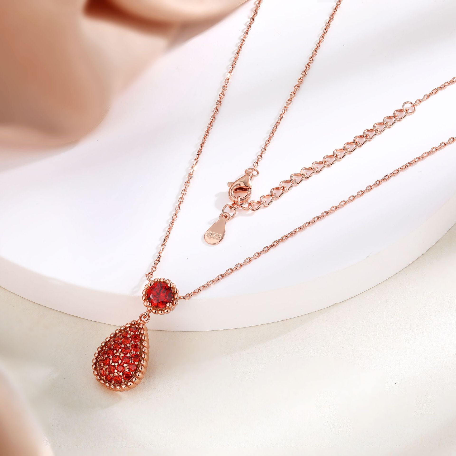 925 Silver Open Ring Tassel Earrings Necklace
