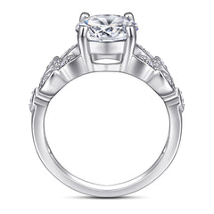 Vintage Leaf Design Zircon Ring