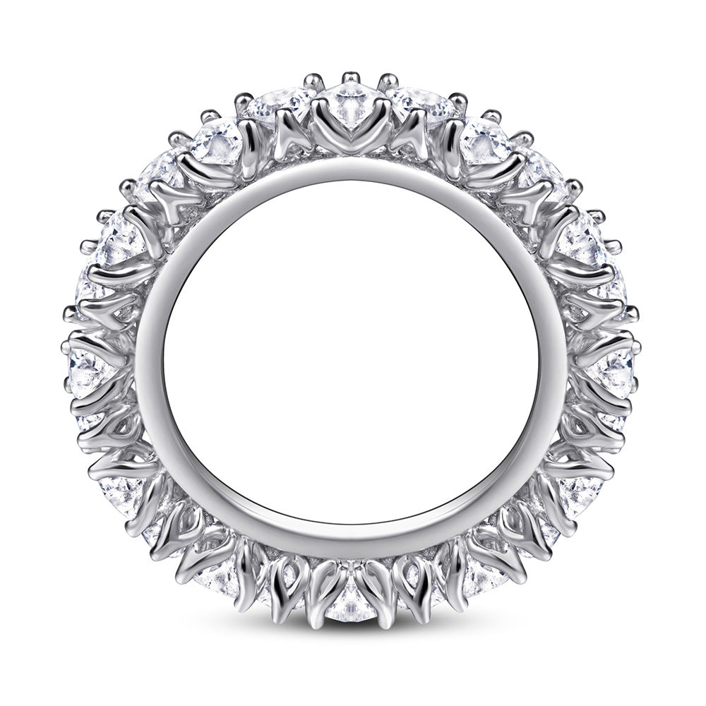 925 Silver Full Circle Heart CZ Ring