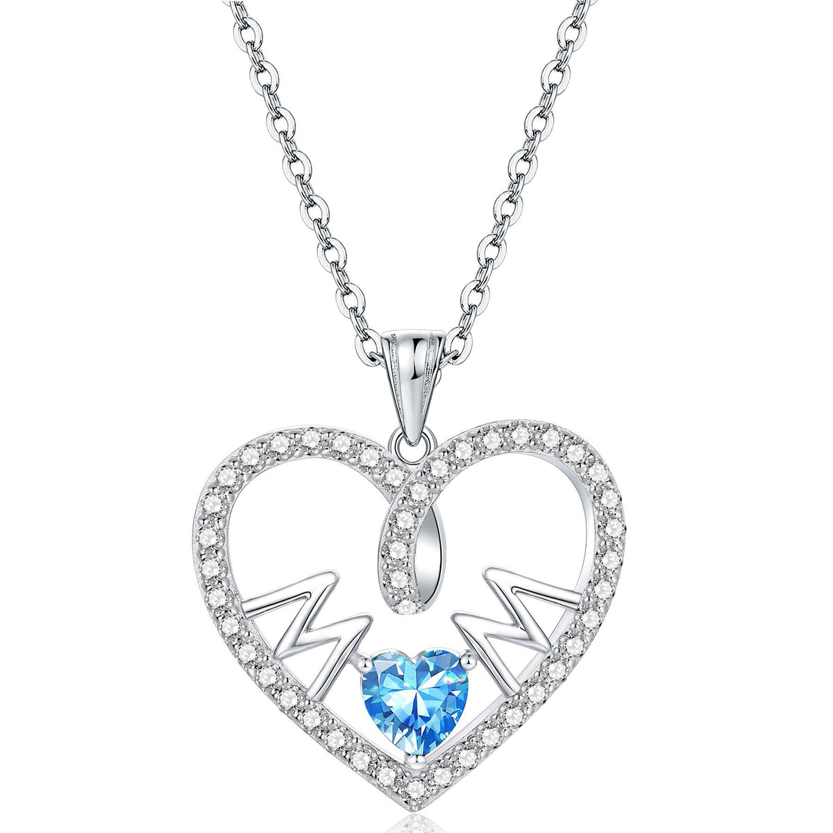 S925 Silver 5A Zircon Heart Necklace