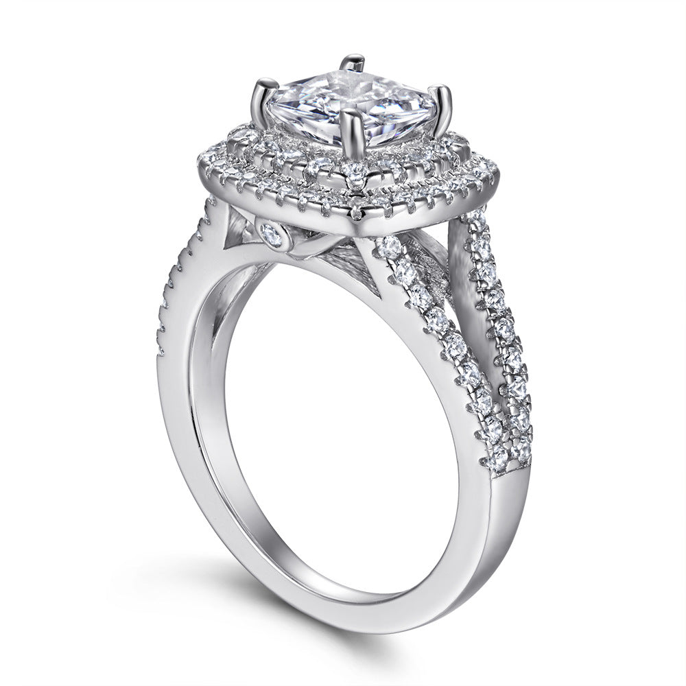 925 Silver 2ct Solitaire Wedding Band