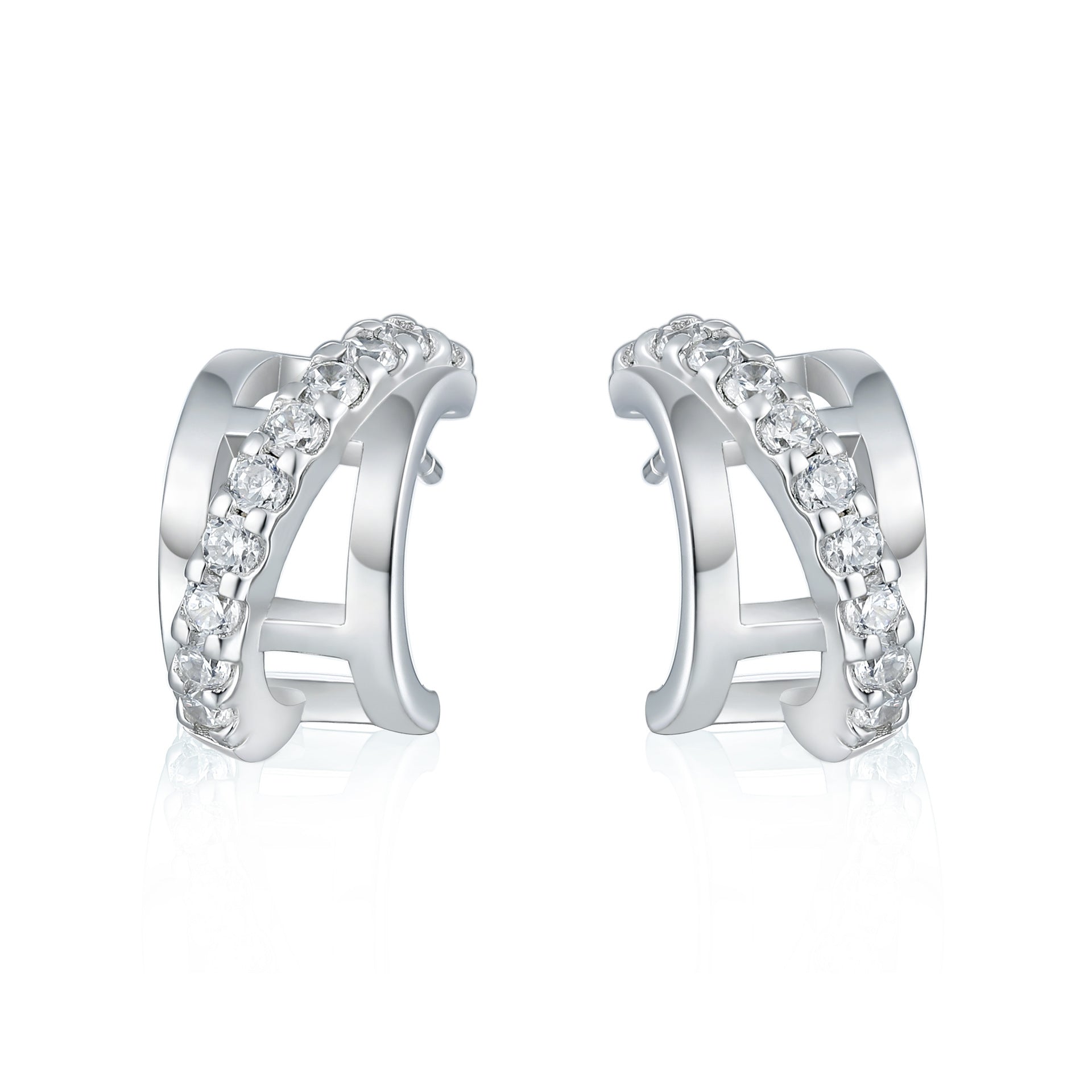 S925 Silver Half Hoop Earrings