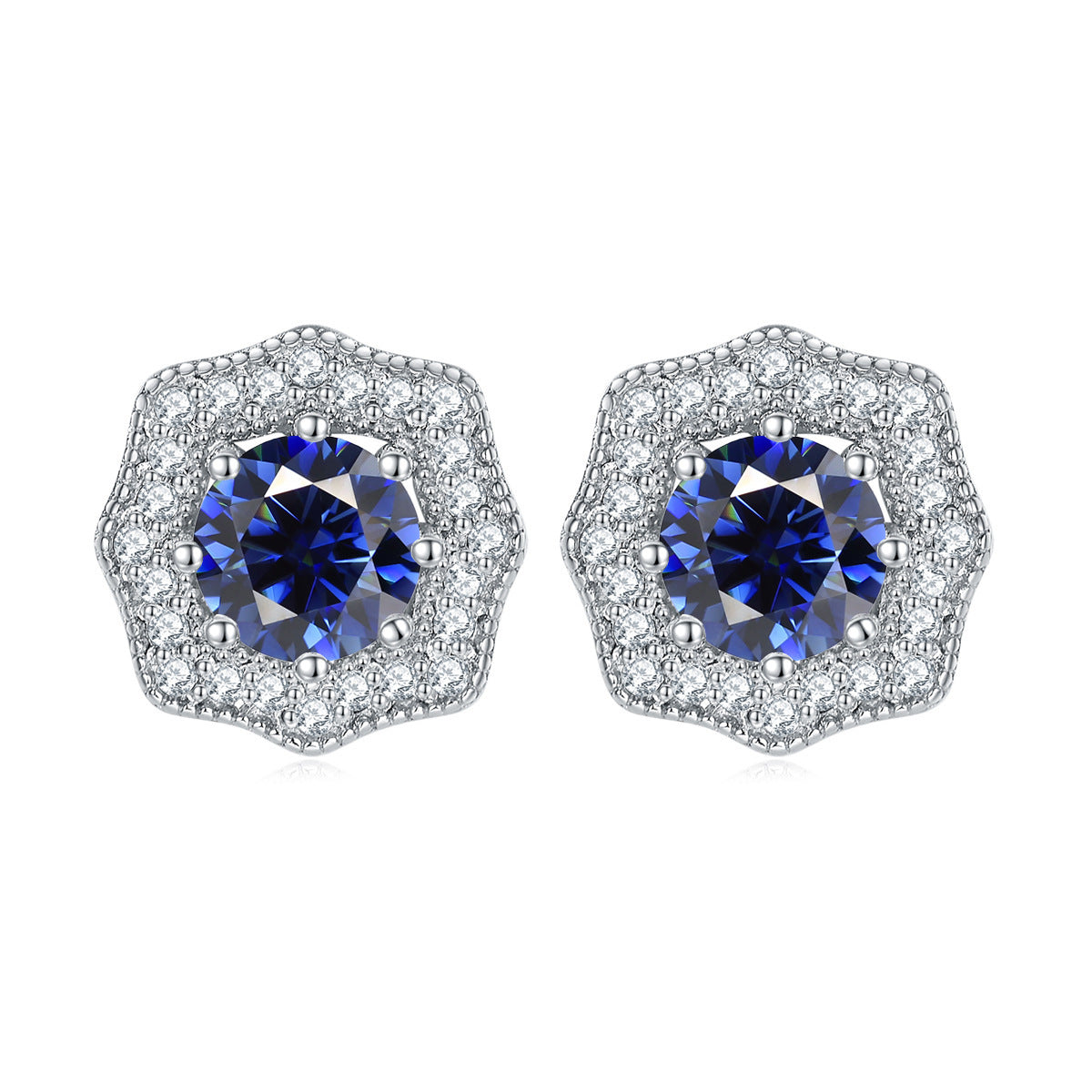 925 Silver Star Flower Studs