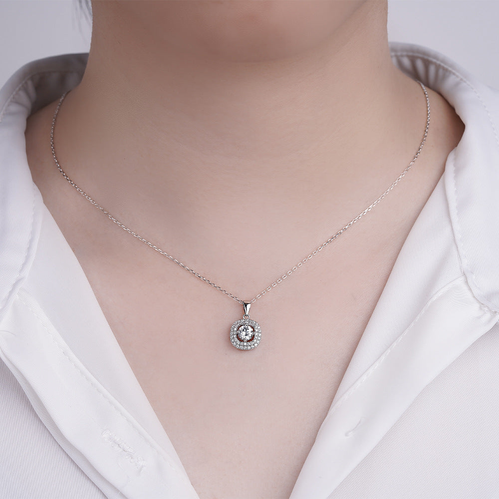 925 Silver Square Zircon Ring Set Necklace Earrings