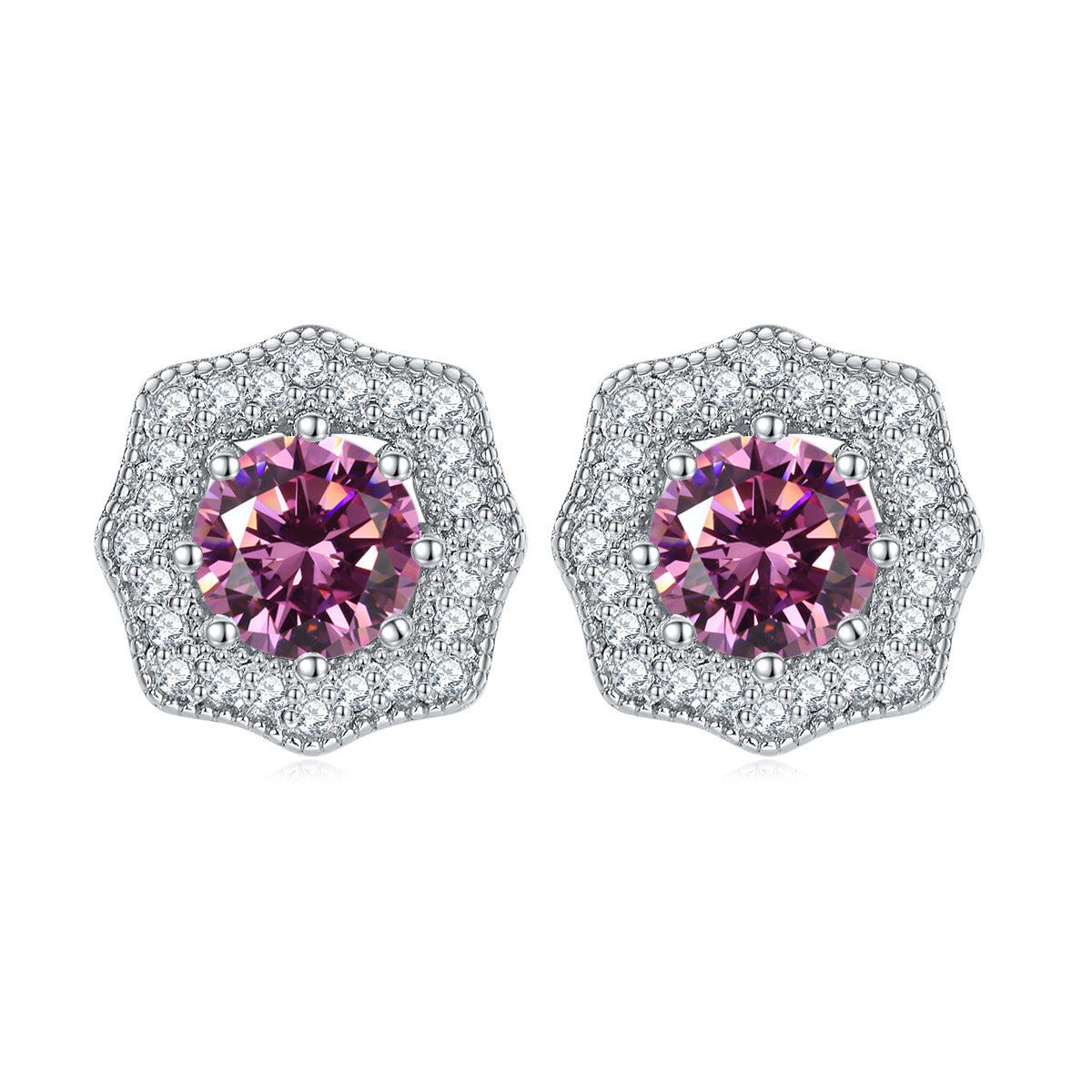 925 Silver Star Flower Studs