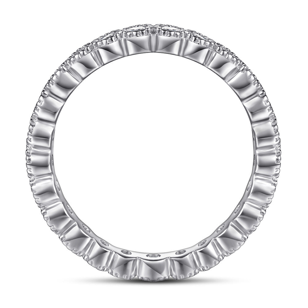 925 Silver White & Rose Gold Plated Ring