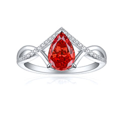 925 Silver 1.5ct Teardrop Ice Ring