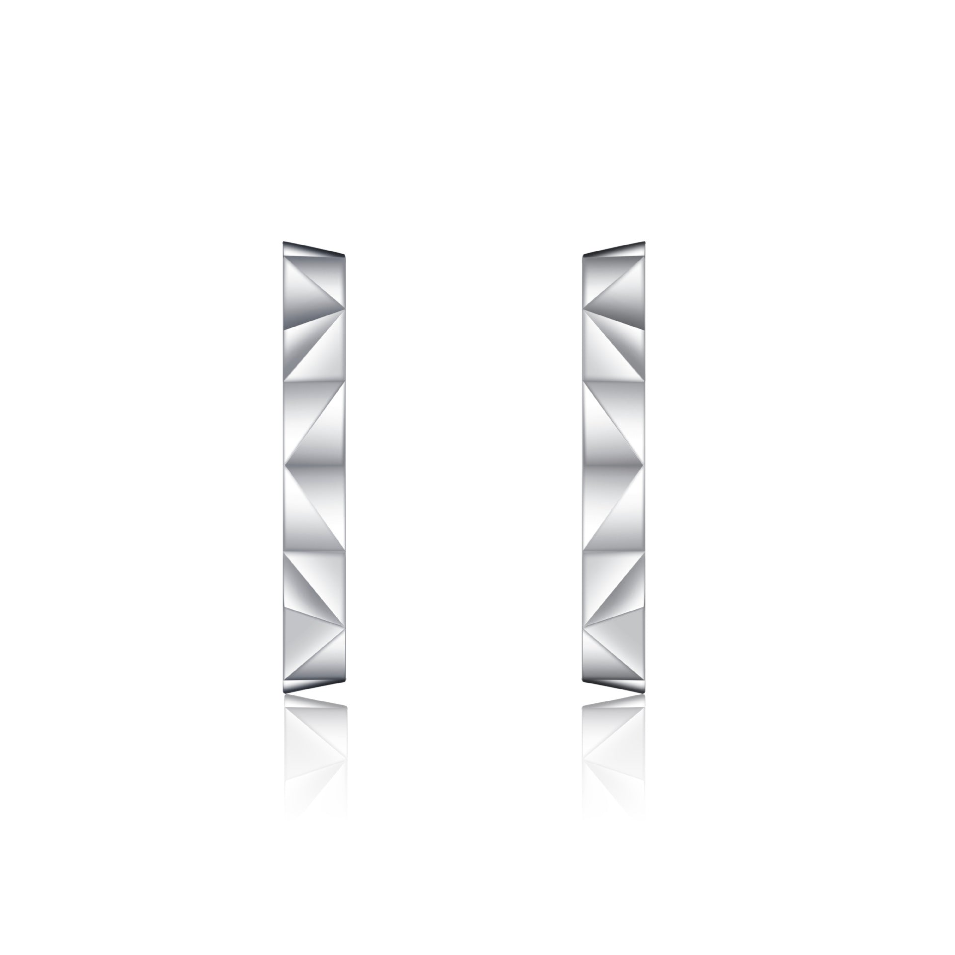 S925 Mirror Hoops - Luxe Silver Earrings