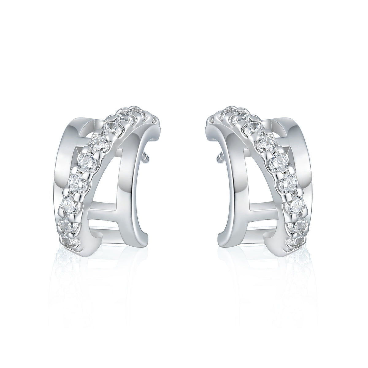 S925 Silver Half Hoop Earrings