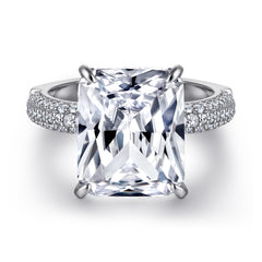 925 Silver Rectangle Engagement Ring