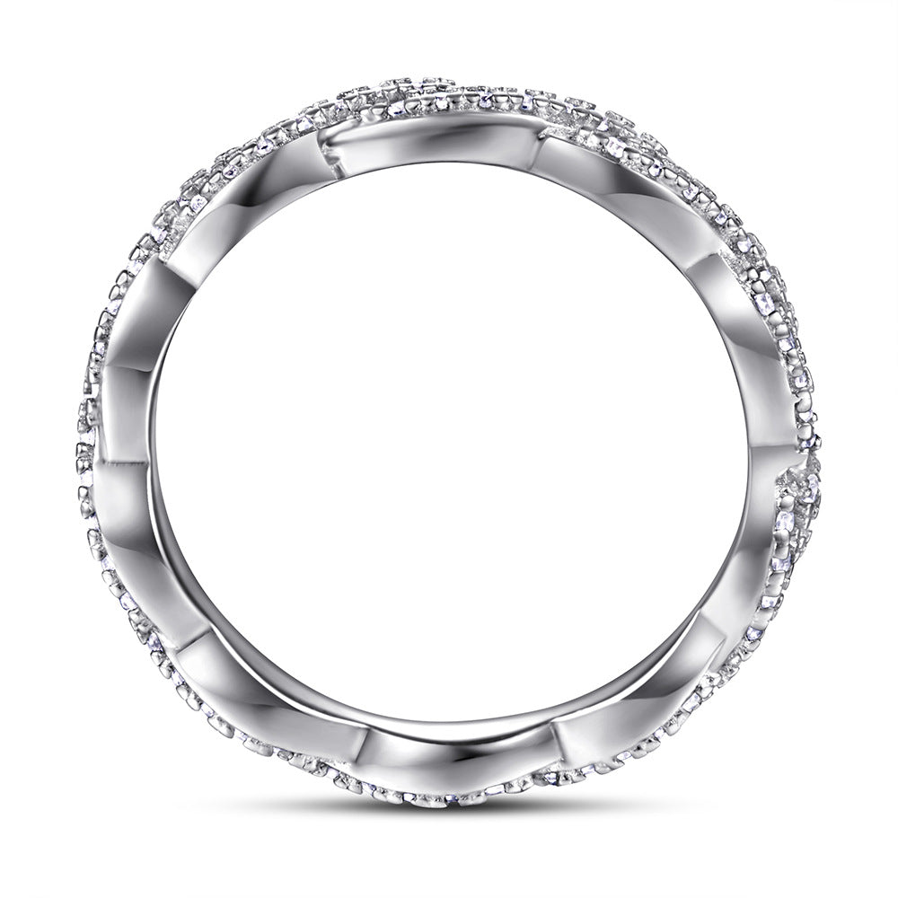 925 Silver Twisted Infinity Full Band Ring