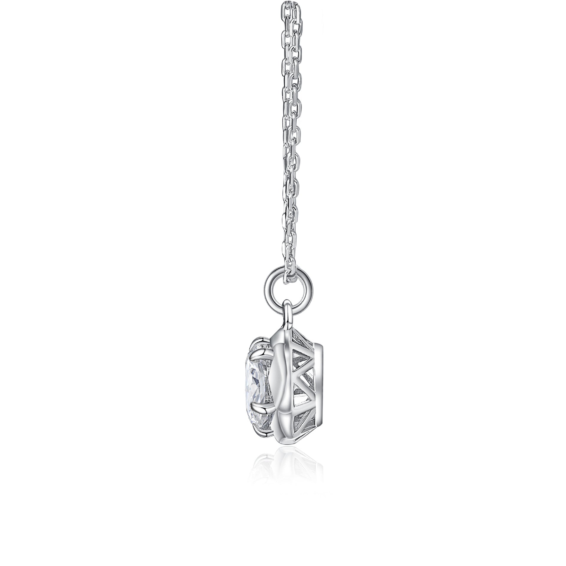 S925 1ct Zircon Silver Pendant Necklace