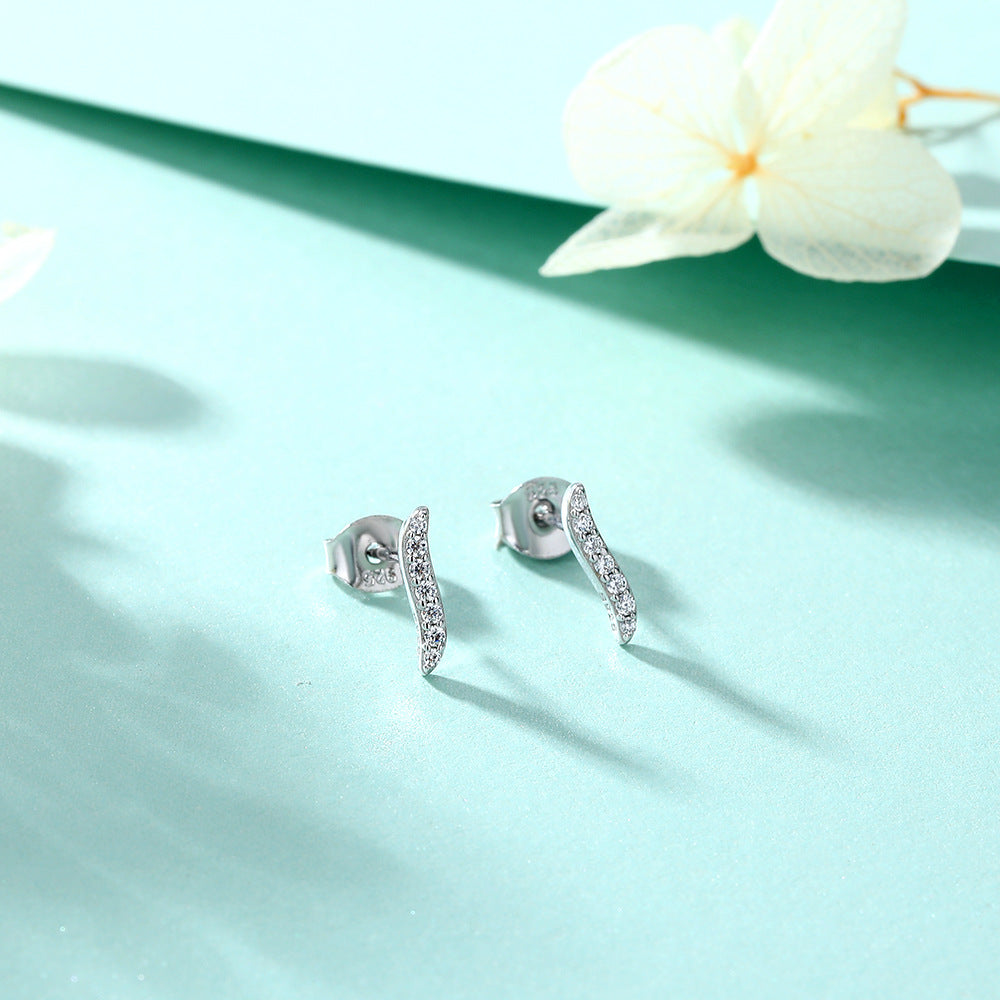 925 Silver S Letter Zirconia Studs