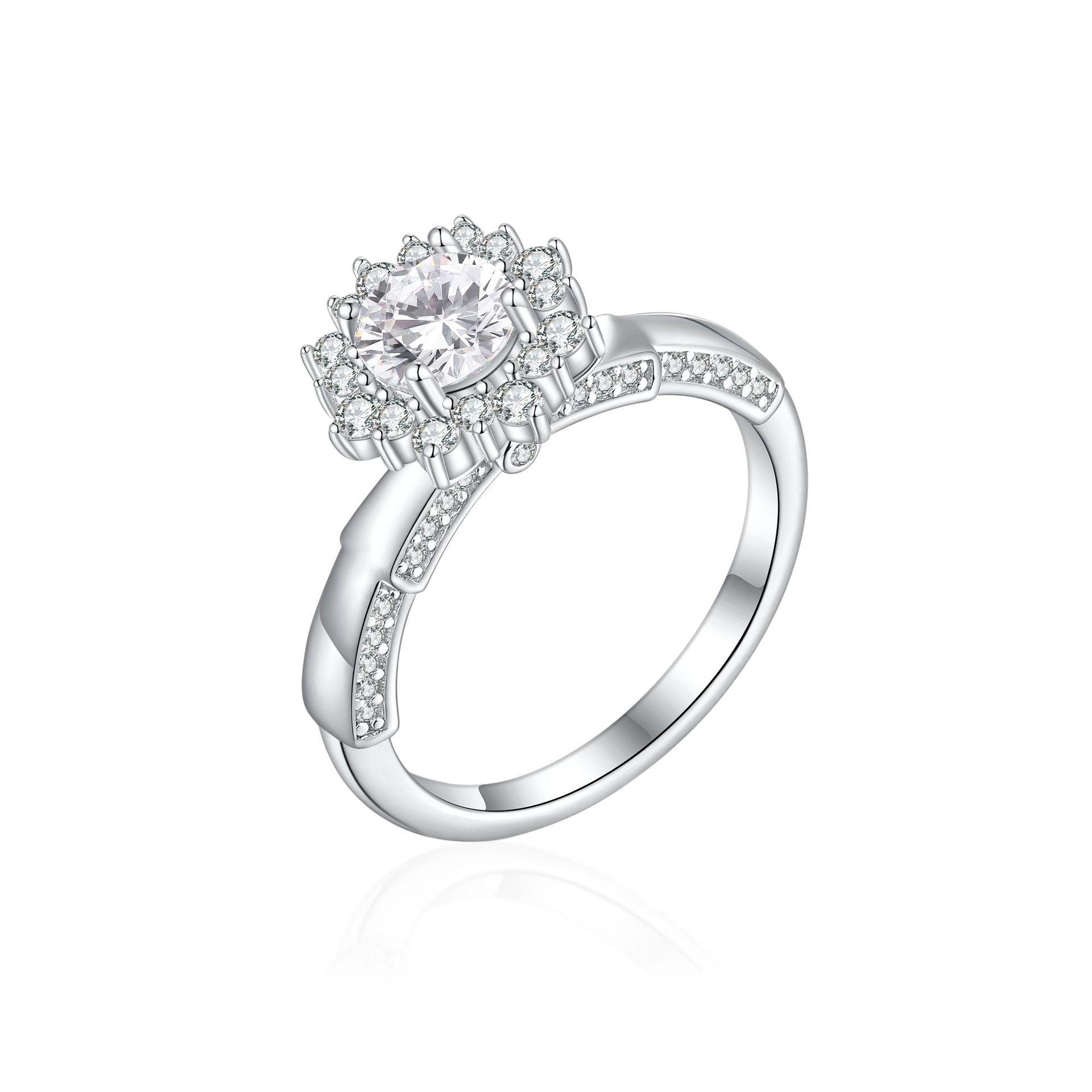 925 Silver Sunflower Statement Ring