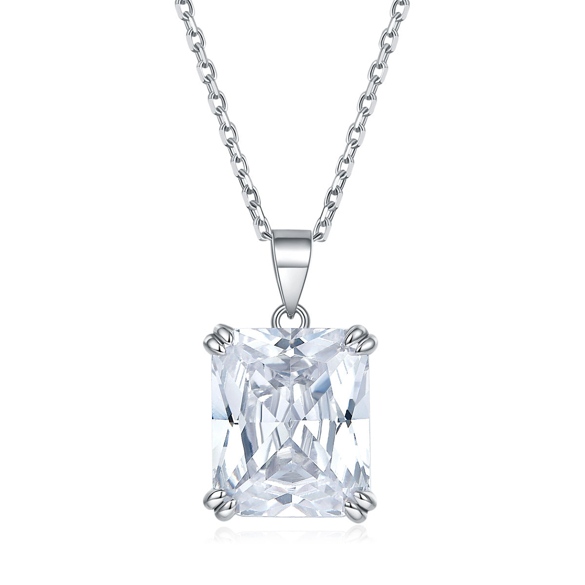 S925 Sterling Silver Zircon Necklace Elegant