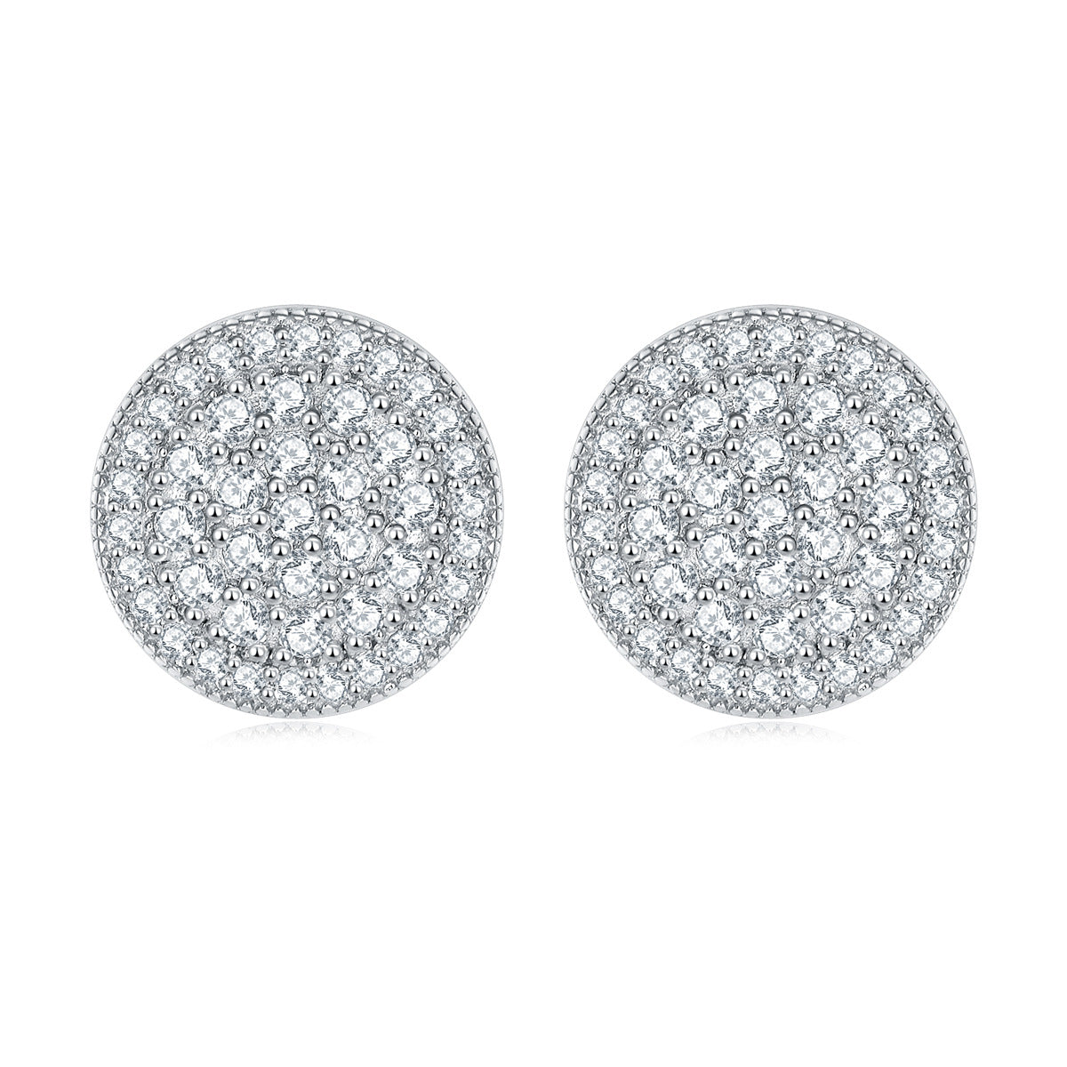 S925 Silver Heart Zircon Stud Earrings