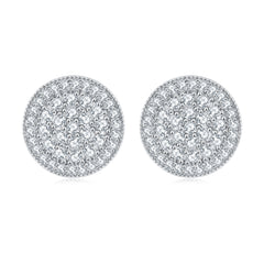 S925 Silver Heart Zircon Stud Earrings