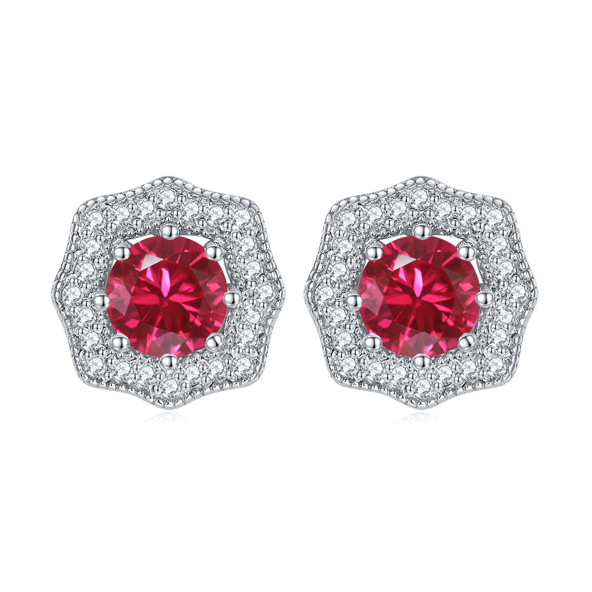 925 Silver Star Flower Studs