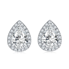 925 Silver Teardrop Ring Set Beating Heart Necklace Earrings