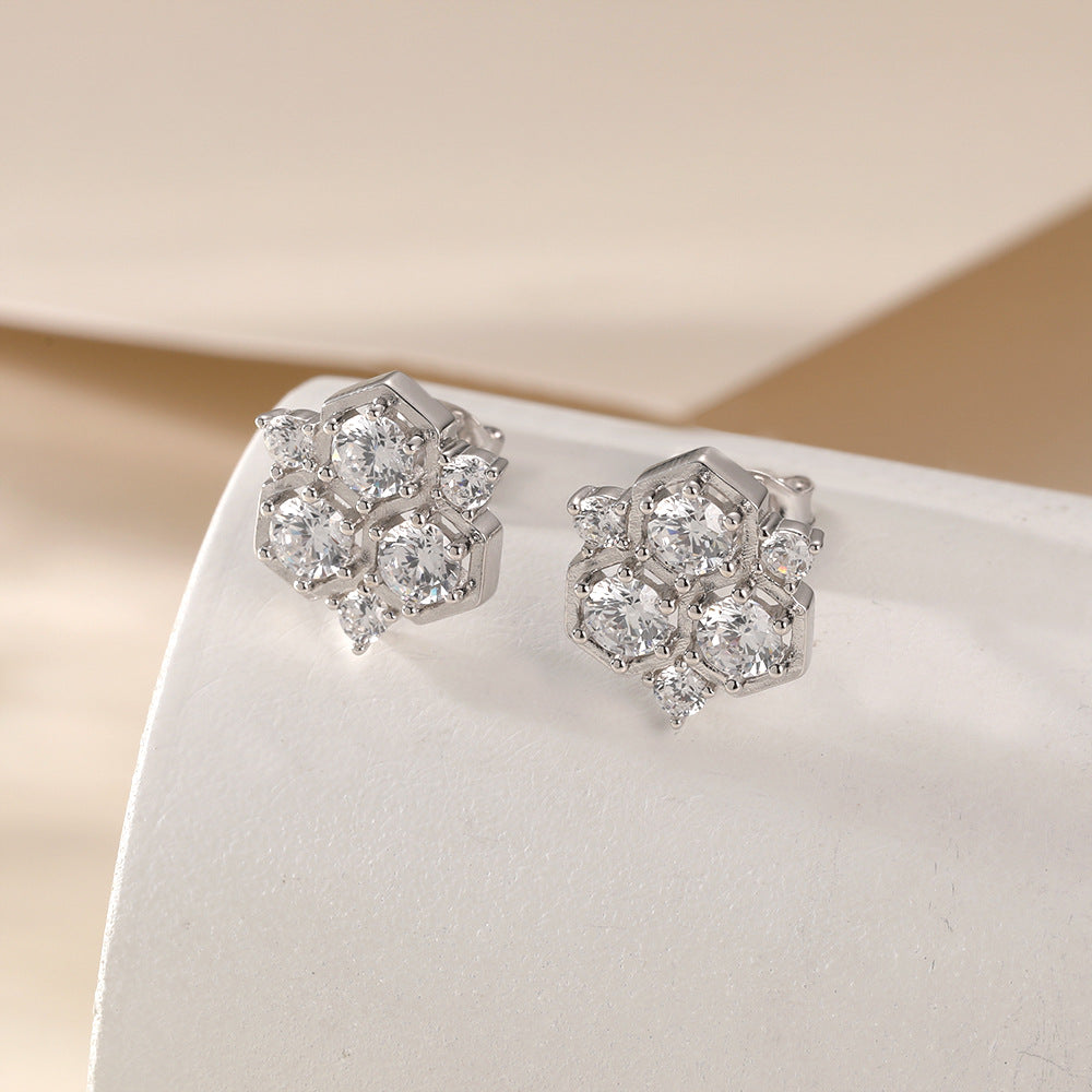 925 Silver Earrings Ring Necklace Bracelet Set