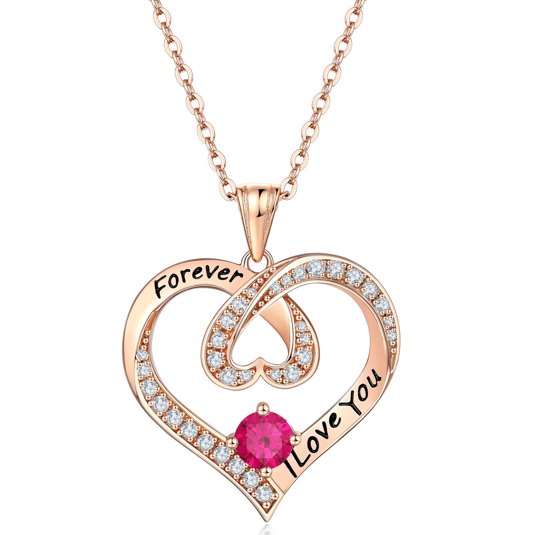 S925 Silver Letter Sapphire Heart Necklace