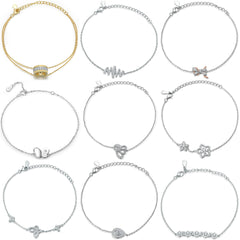 S925 CZ Bow Bracelet - Luxe Silver Jewelry