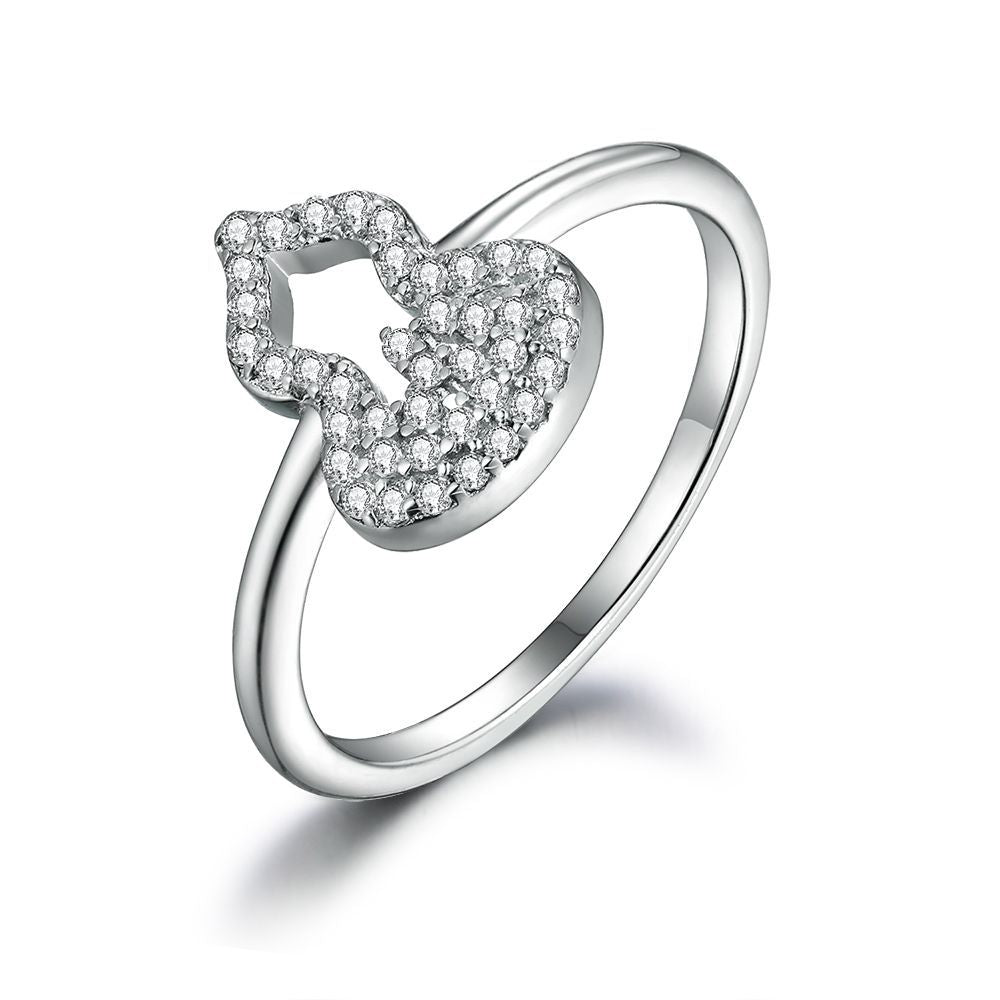 925 Silver Butterfly Pavé Band