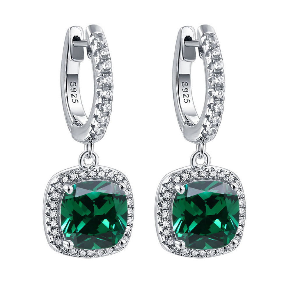 925 Silver Zirconia Hoop Earrings