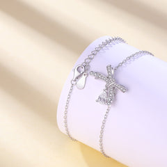 S925 Teardrop Bow Bracelet - Luxe Silver Jewelry