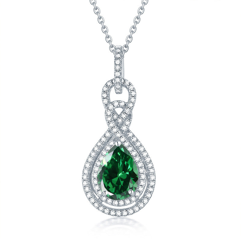 S925 Silver Peridot Rose Gold Necklace
