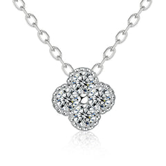 S925 Silver Clover Zircon Pendant Necklace