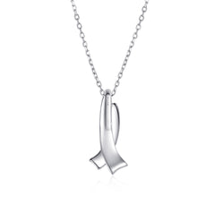 S925 Silver Bow Pendant Minimalist Necklace