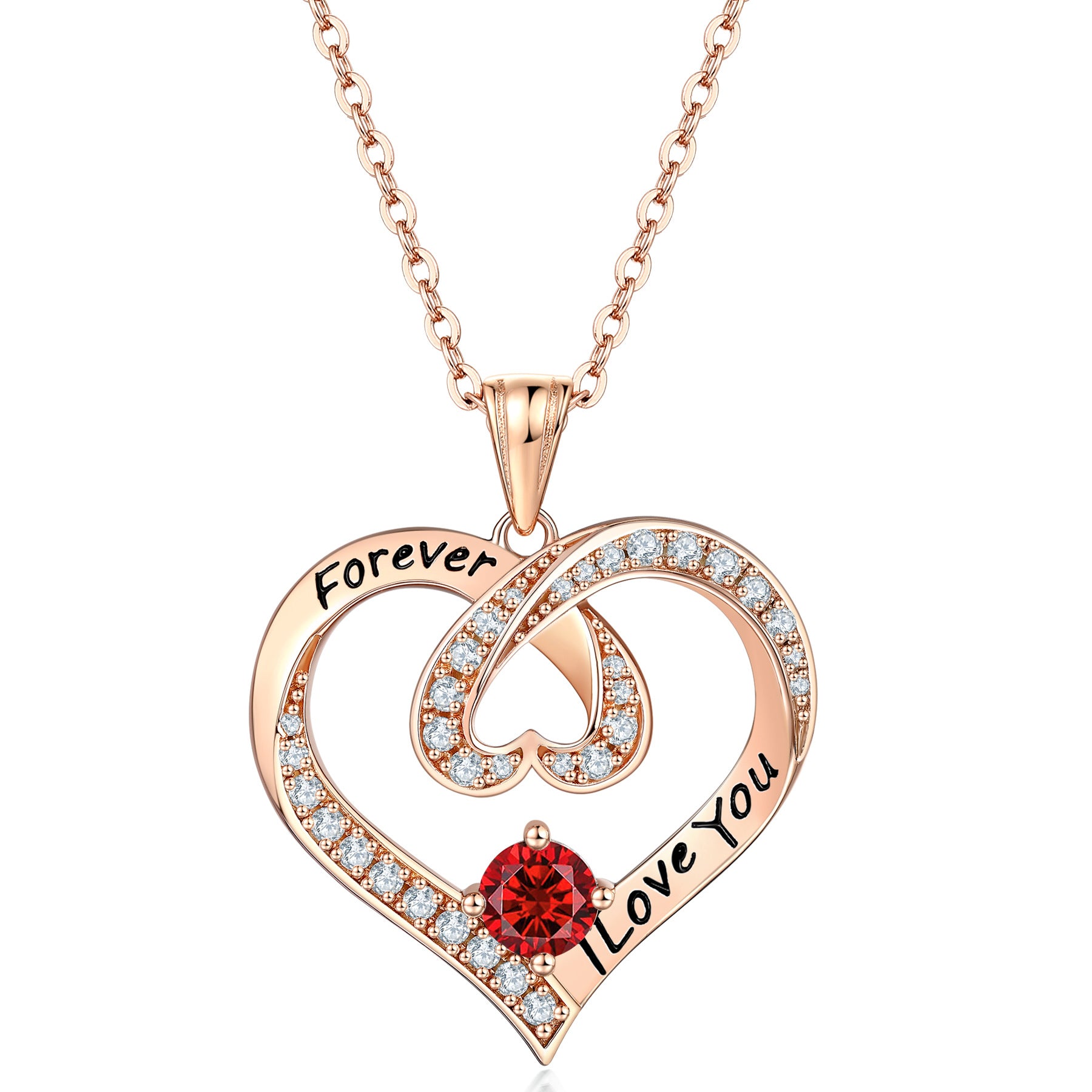 S925 Silver Letter Sapphire Heart Necklace